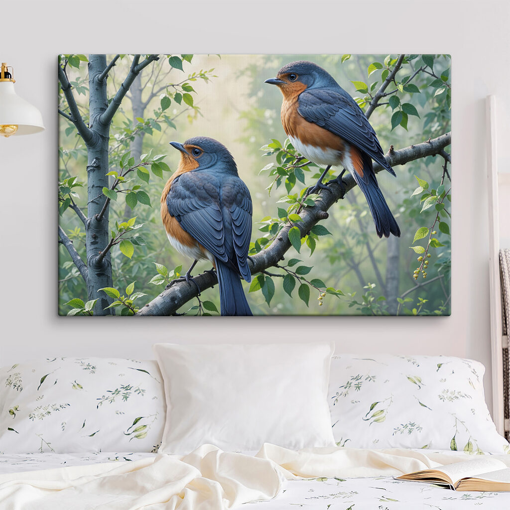 Two birds on a tree branch Two birds on a tree branch