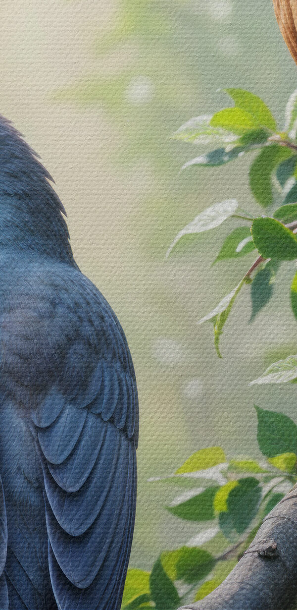 Două păsări pe o ramură de copac Două păsări pe o ramură de copac