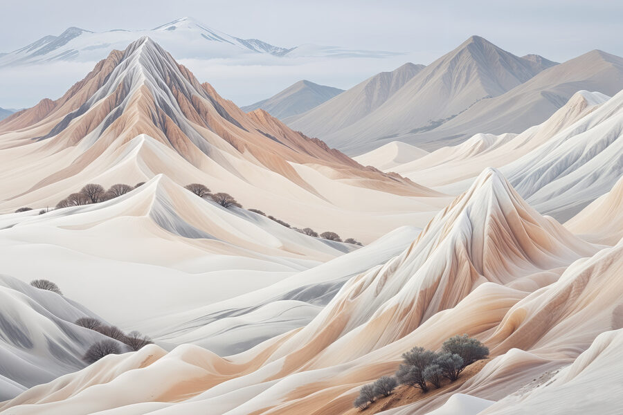Tablouri Desert peisaj cu munți și copaci - imagine 8
