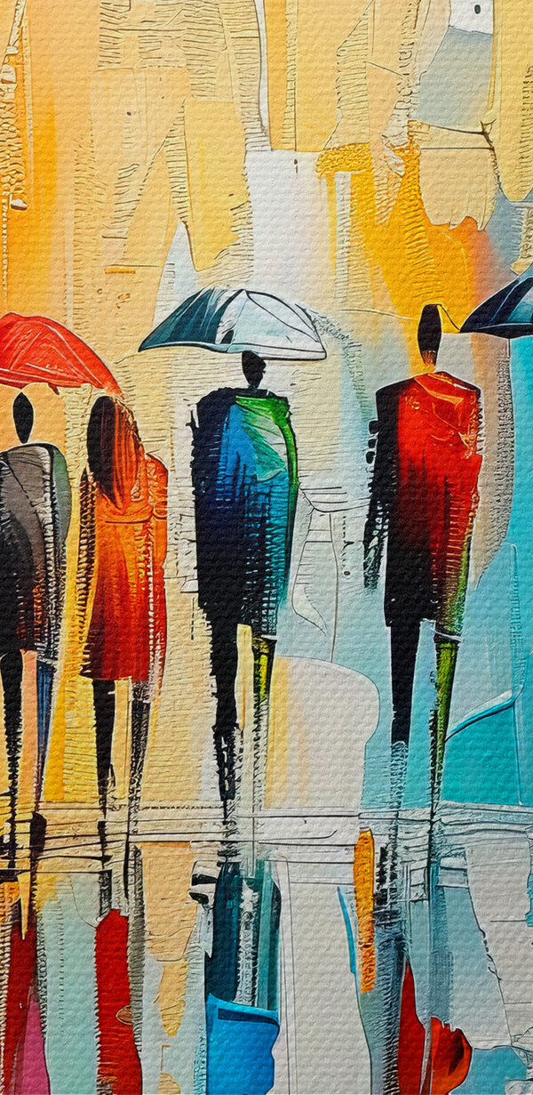 Grup de oameni cu umbrele Grup de oameni cu umbrele