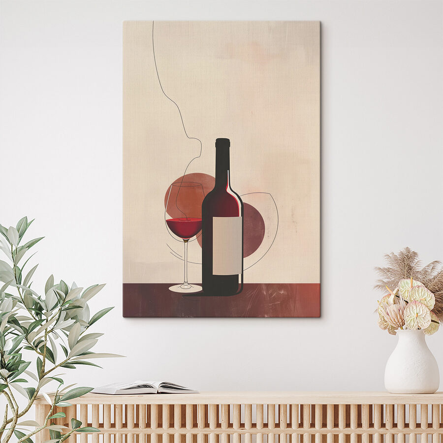 Sticlă și pahar de vin