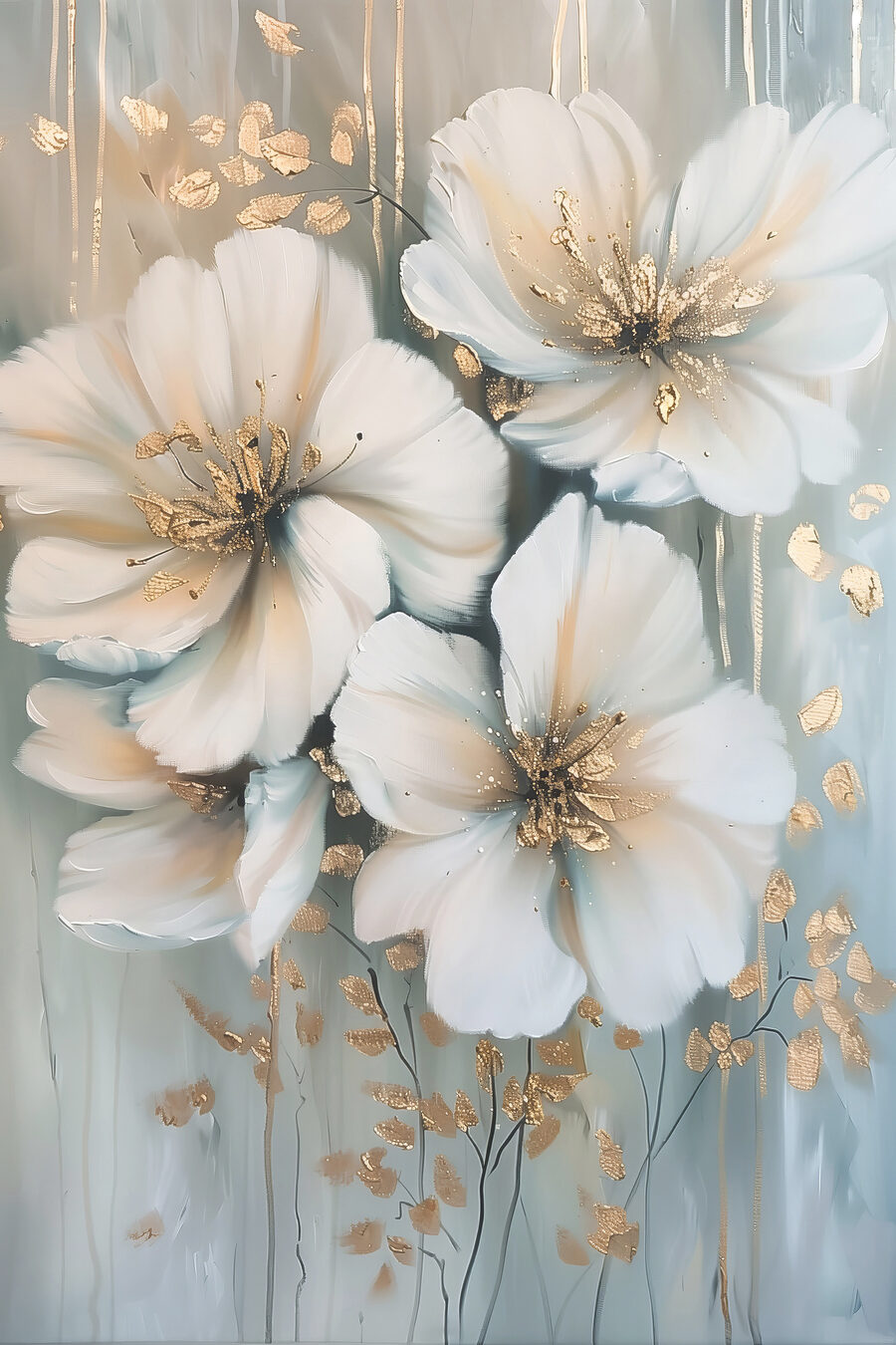 Pictura de flori albe