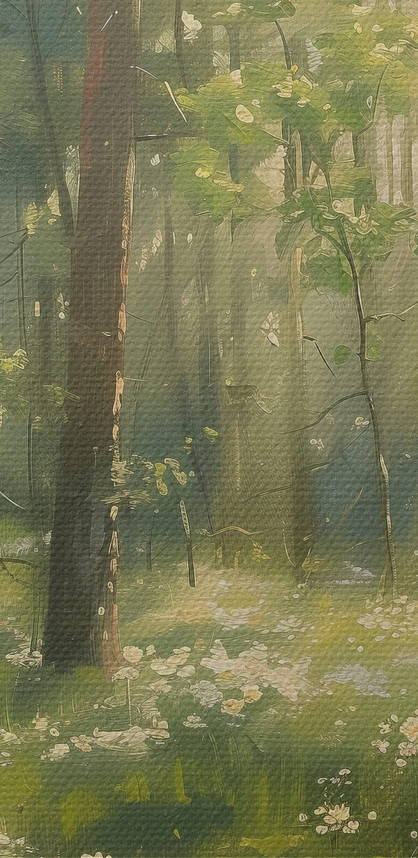 Pădure cu copaci și flori Pădure cu copaci și flori