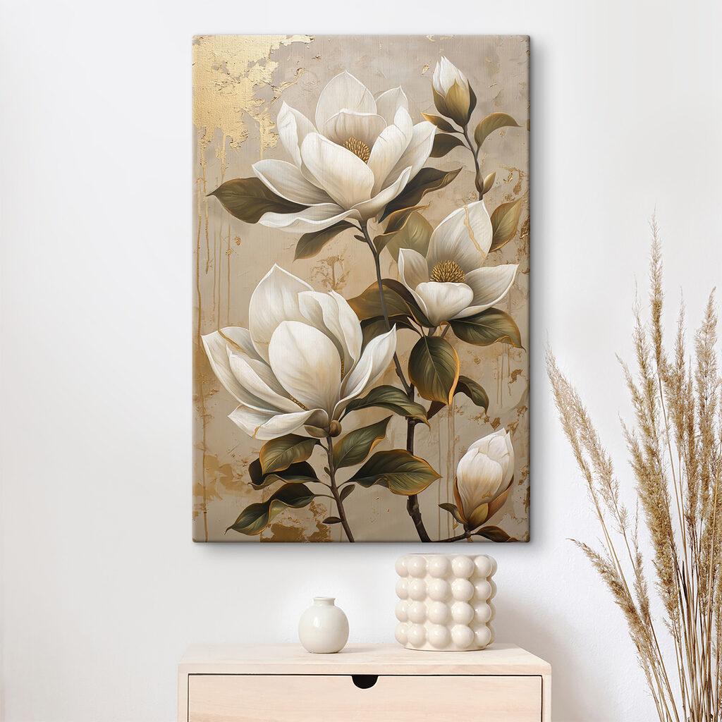 Painting of white flowers Painting of white flowers