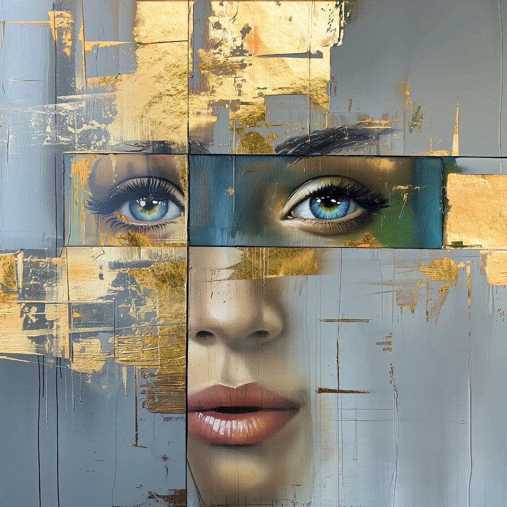 Painting of a woman's face Painting of a woman's face