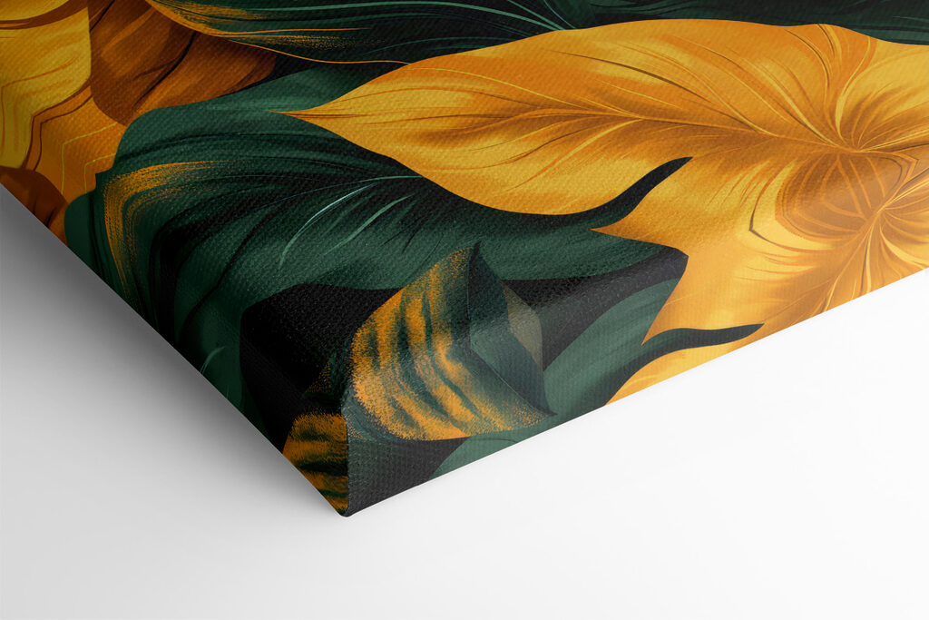 Close up of green and yellow leaves