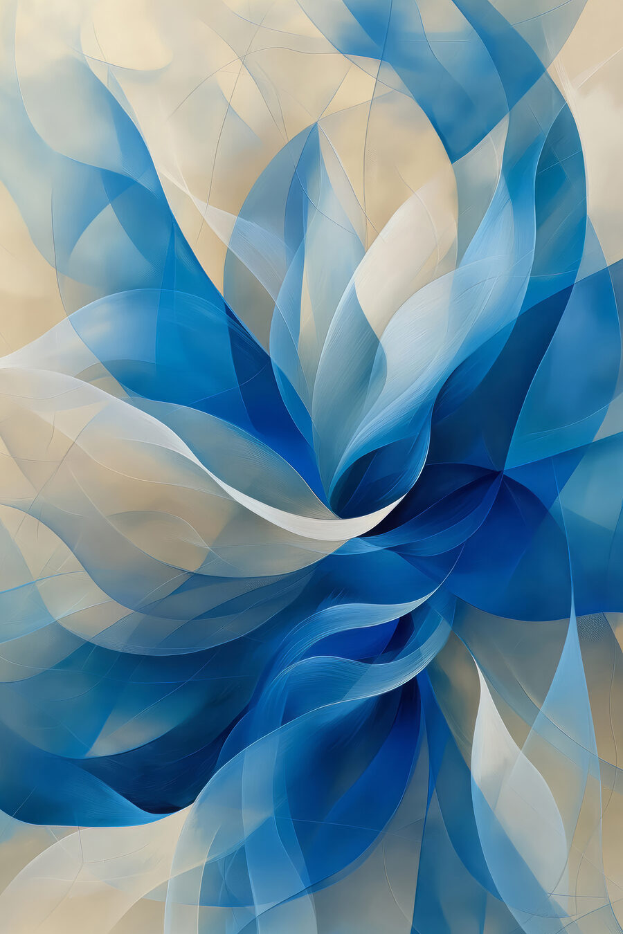 Albastru și alb swirly floare
