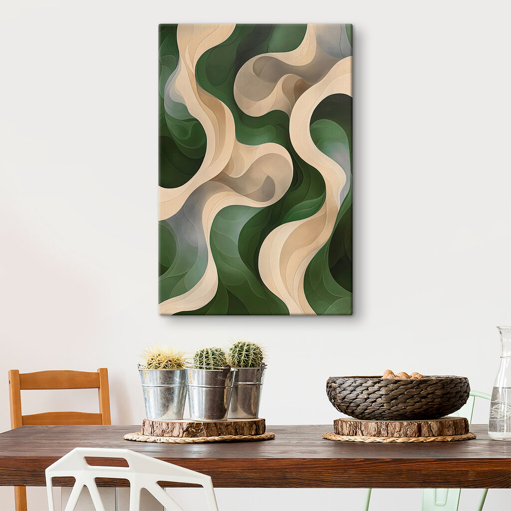 Green and white wavy pattern Green and white wavy pattern