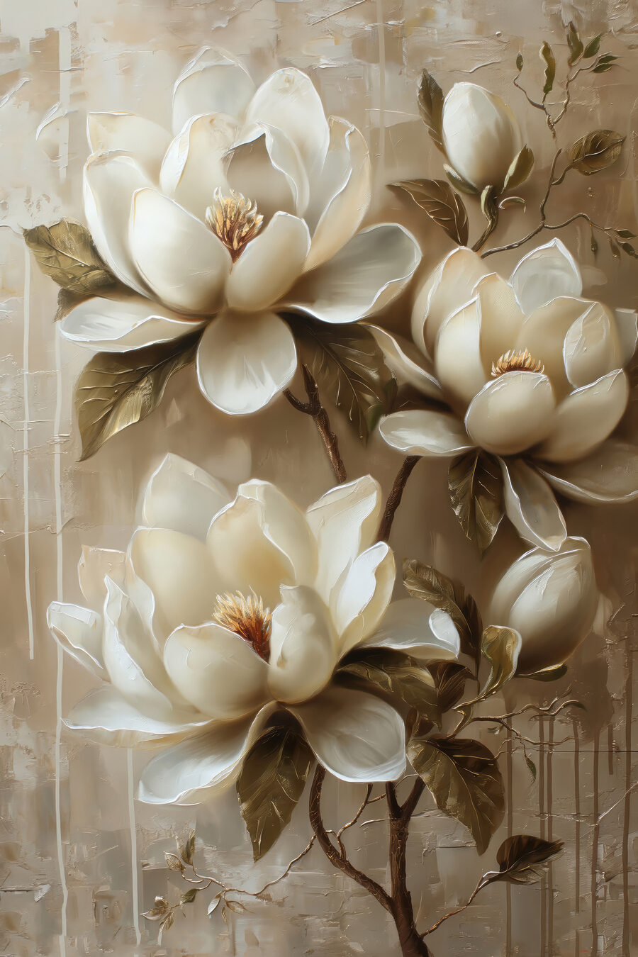 Pictura de flori albe