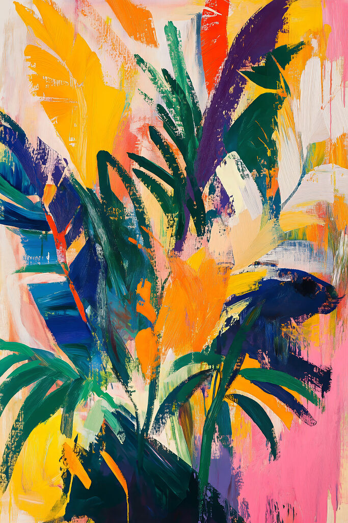 Painting of colorful leaves Painting of colorful leaves