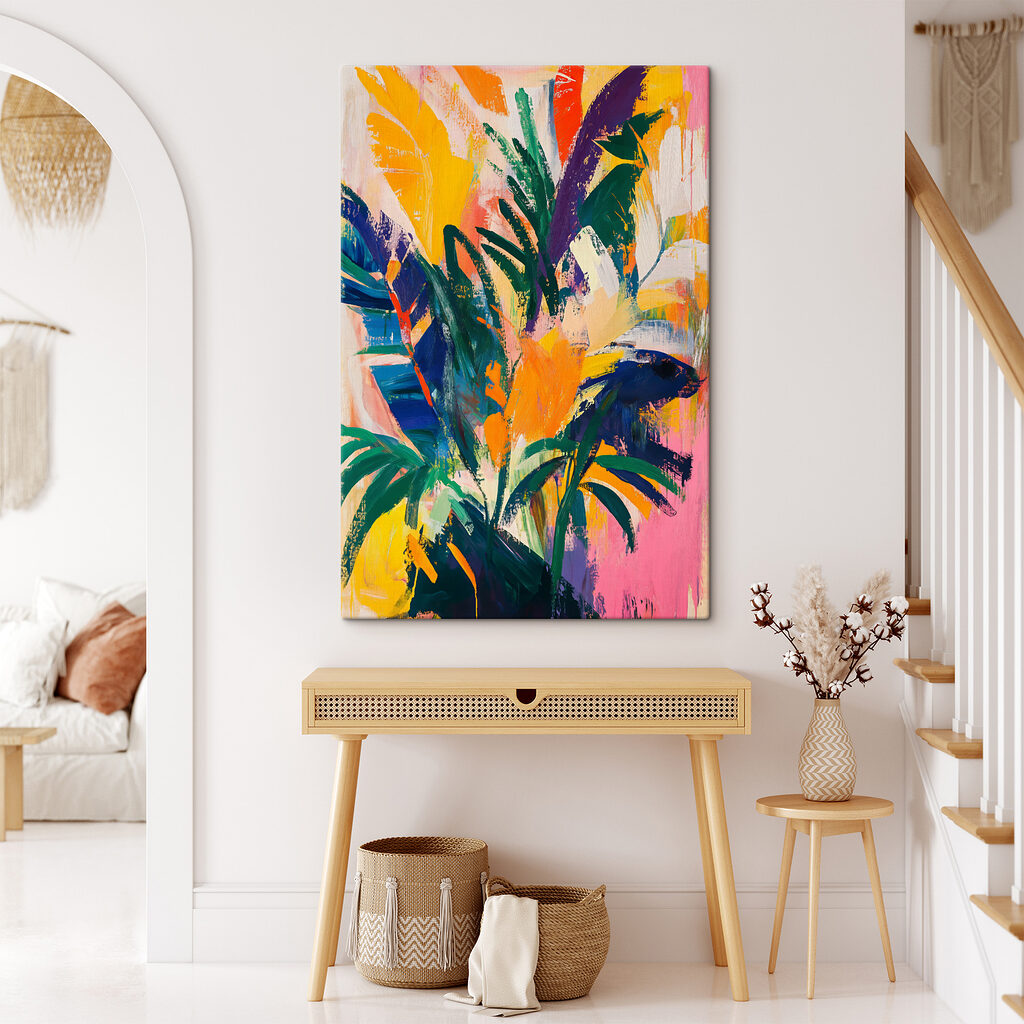 Painting of colorful leaves Painting of colorful leaves