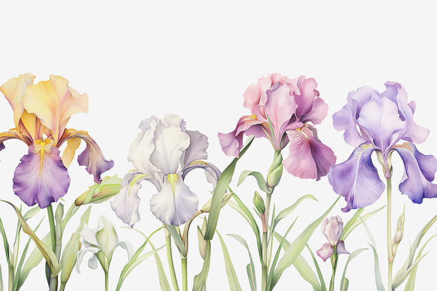Rând de flori colorate