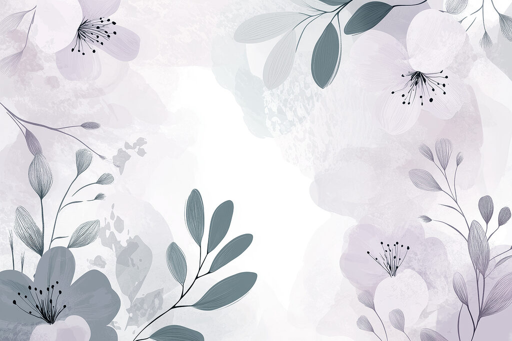 Design floral alb și violet Design floral alb și violet