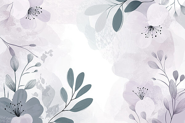 Design floral alb și violet Design floral alb și violet