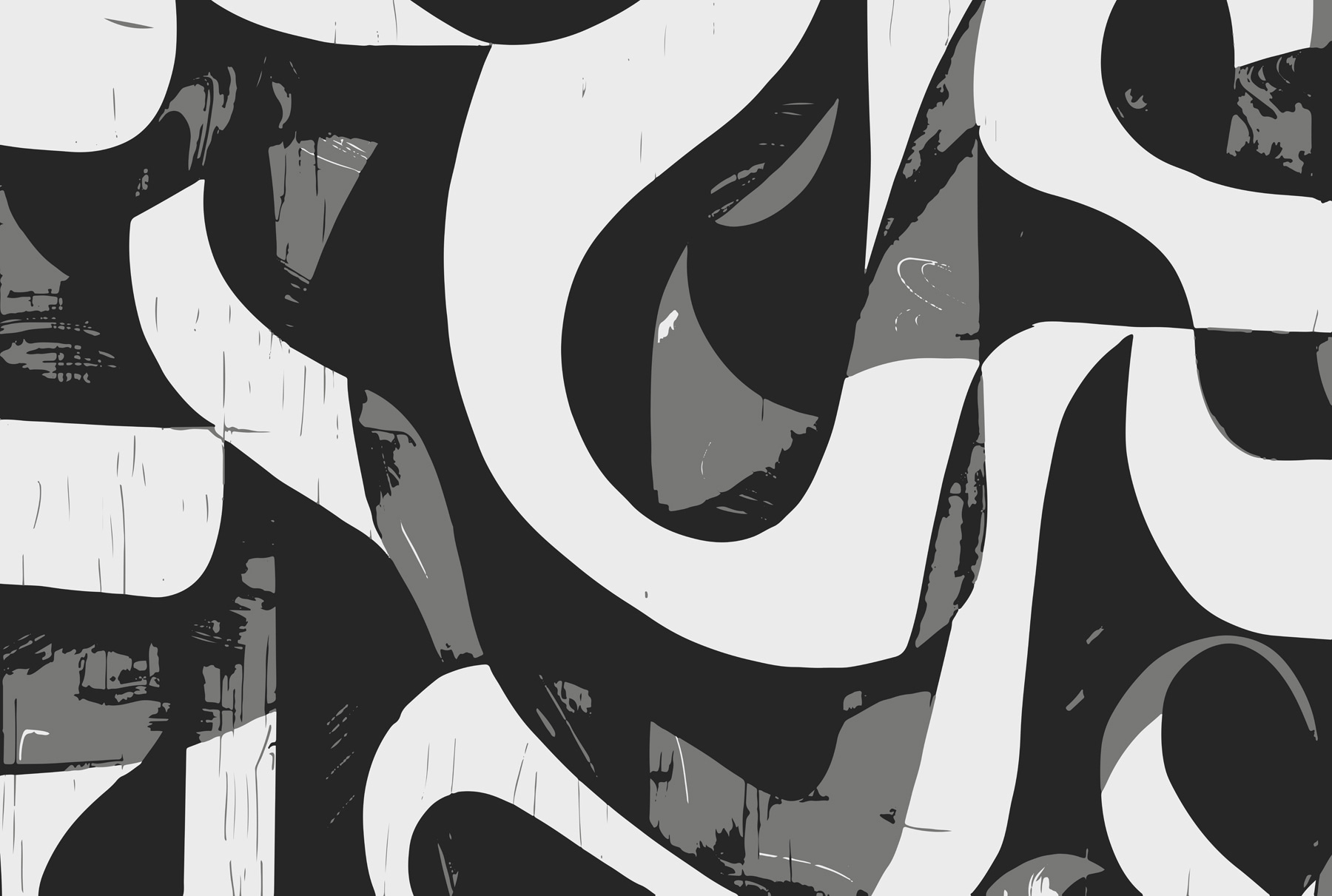 Black and white image of a swirly pattern Black and white image of a swirly pattern