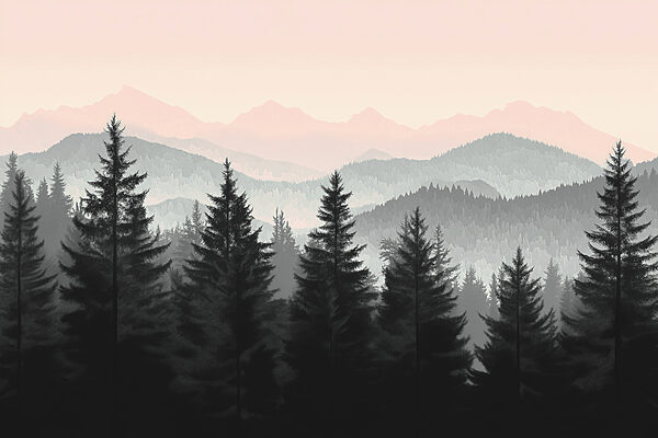 Group of trees in a forest