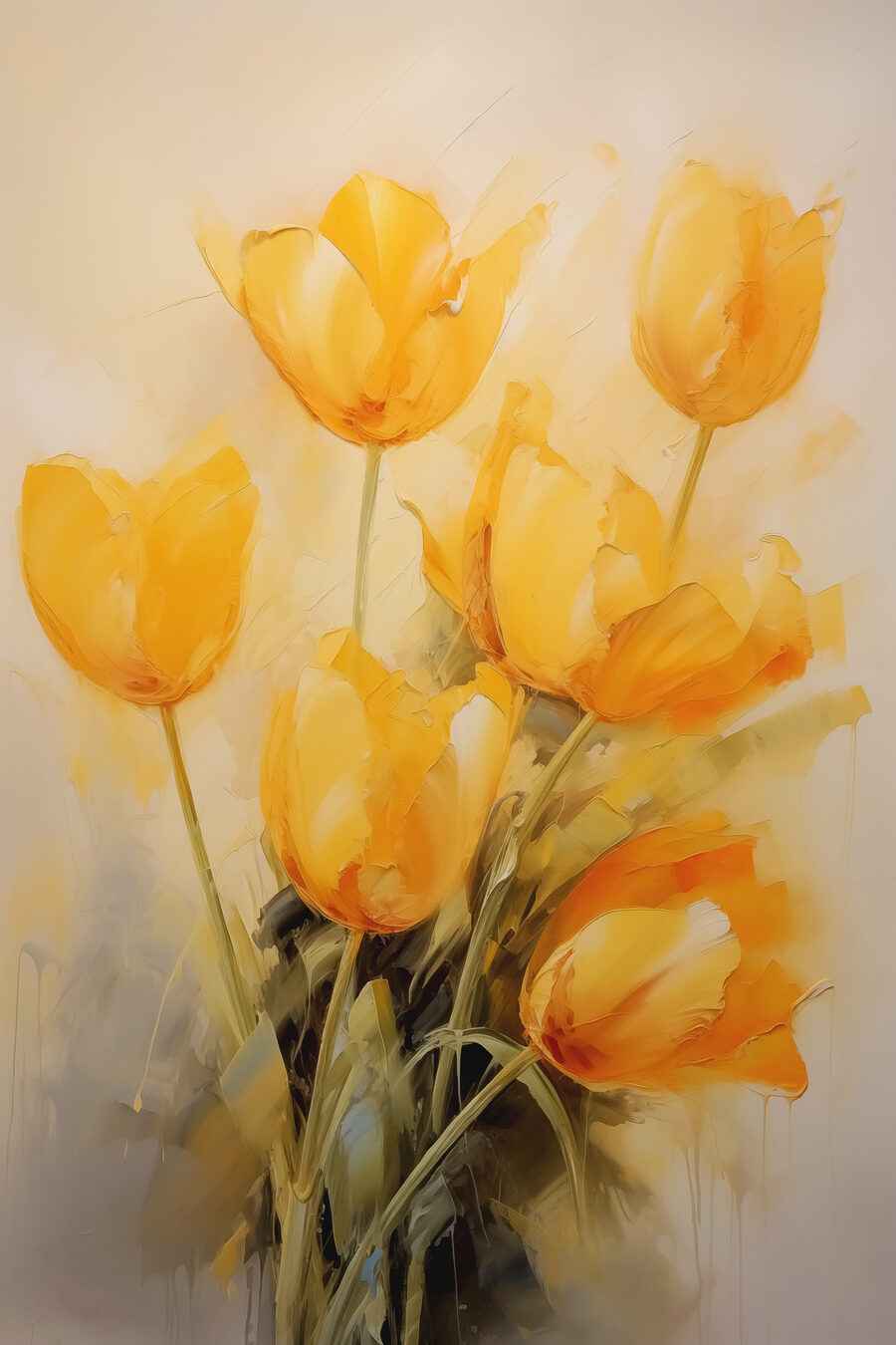 Pictura de flori galbene