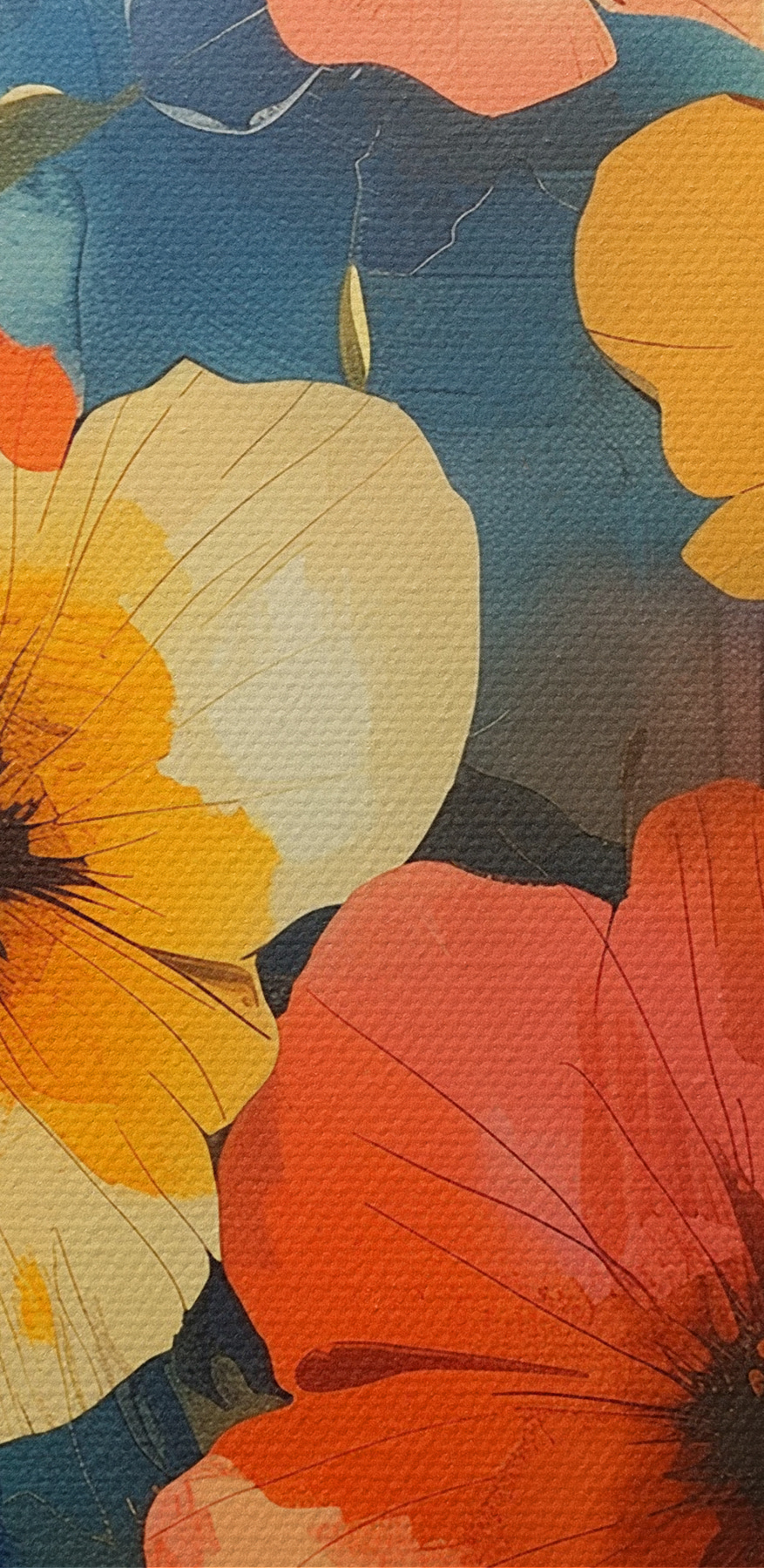 Pictura de flori pe un perete