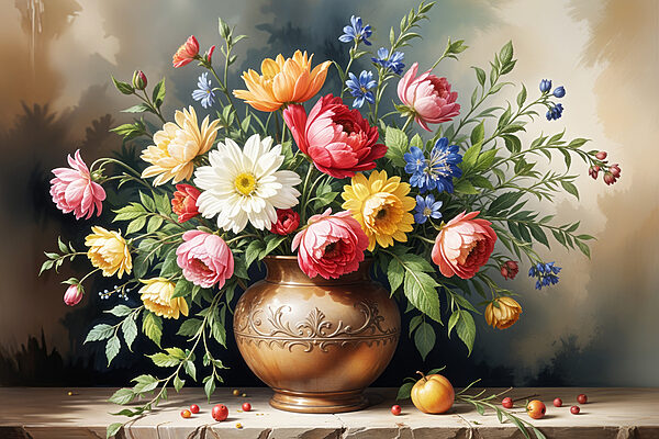 Pictura de flori într-o vază Pictura de flori într-o vază