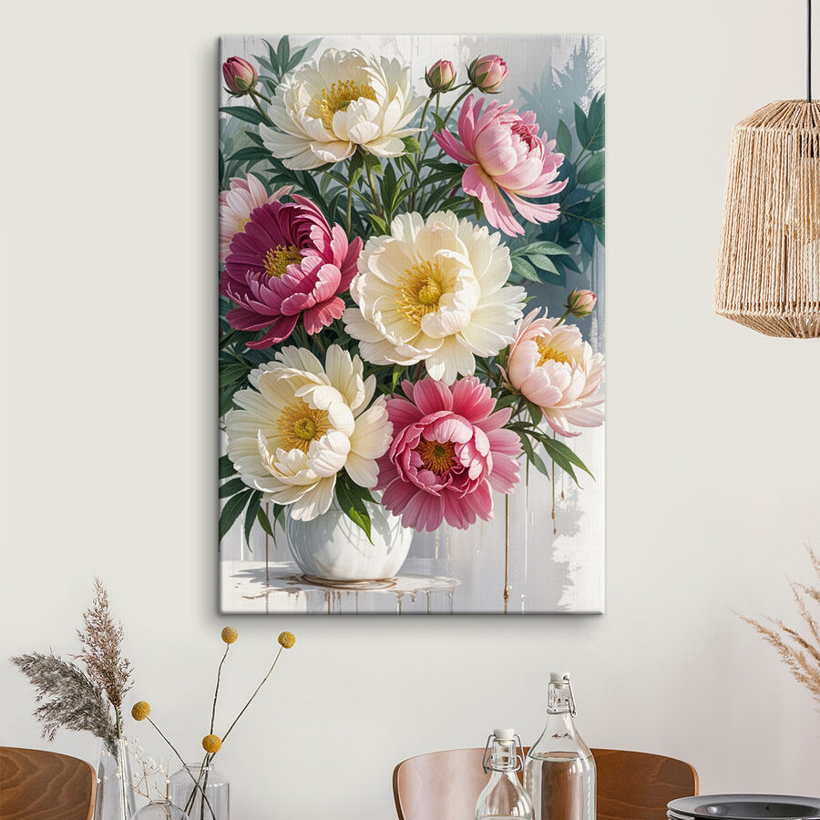 Buchet de flori cu frunze