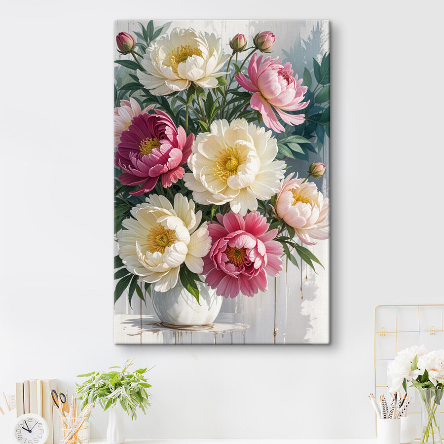 Buchet de flori cu frunze