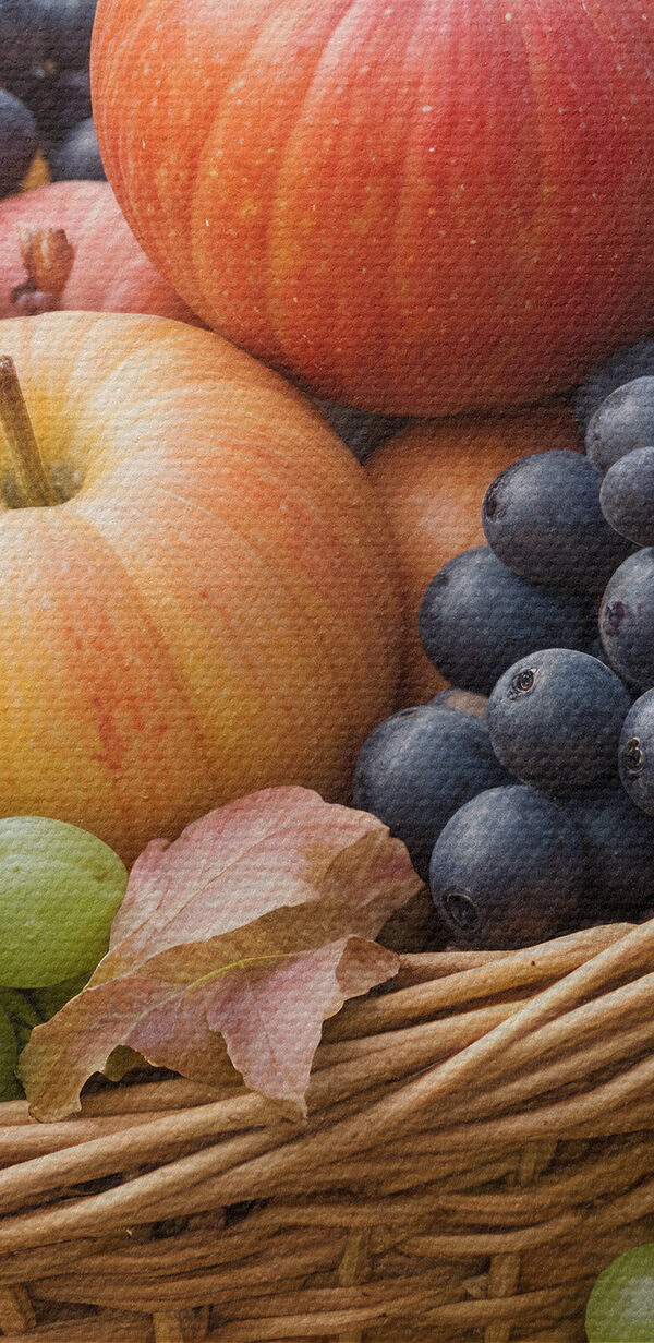 Coș de fructe cu frunze Coș de fructe cu frunze