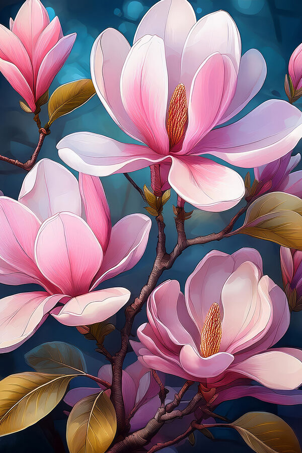 Delicate blossoms in soft hues