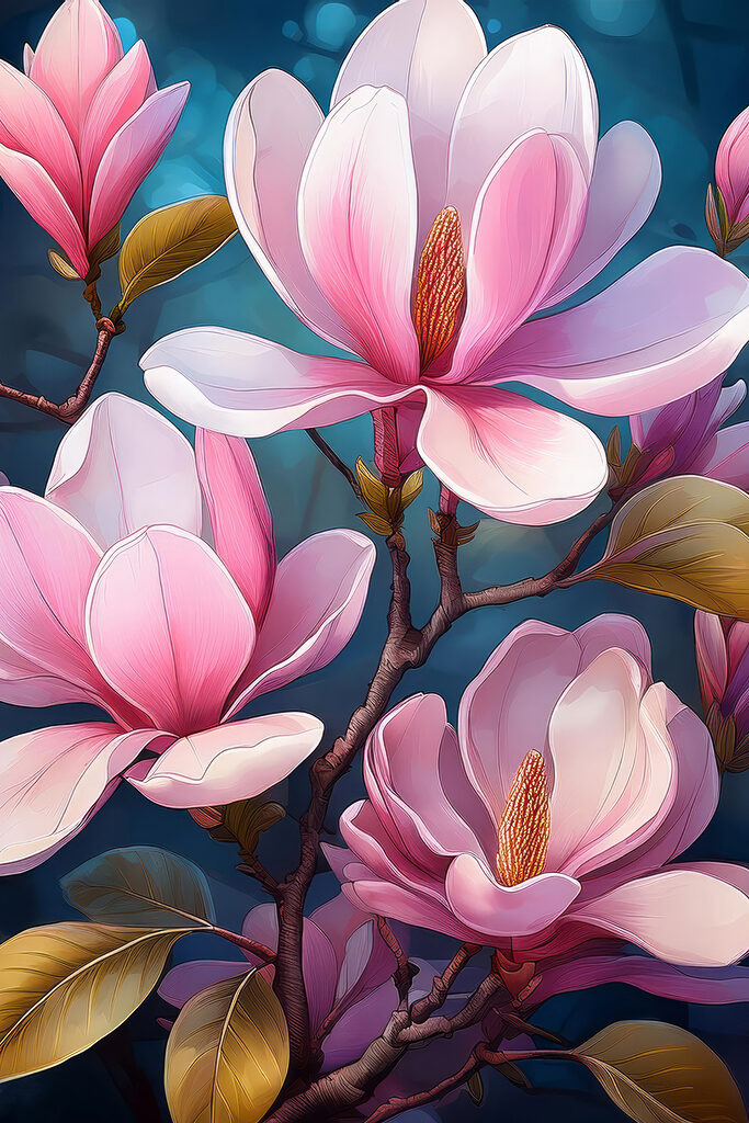 Delicate blossoms in soft hues