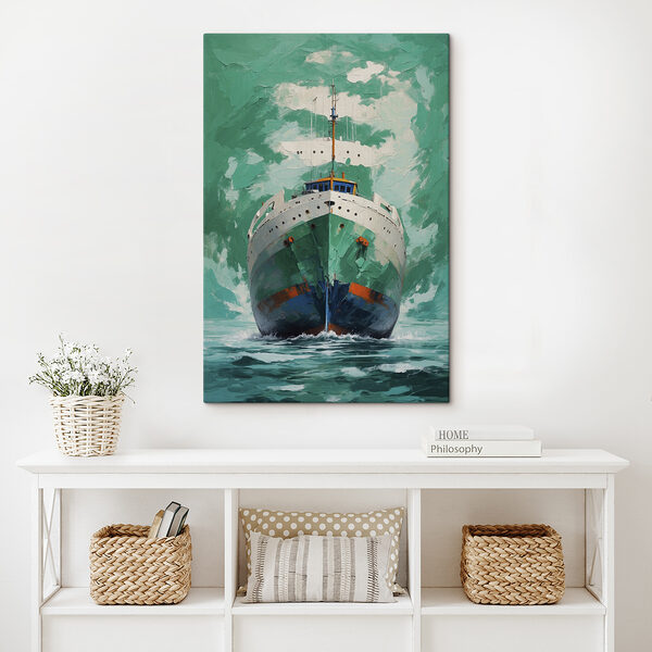 Painting of a ship in the water Painting of a ship in the water