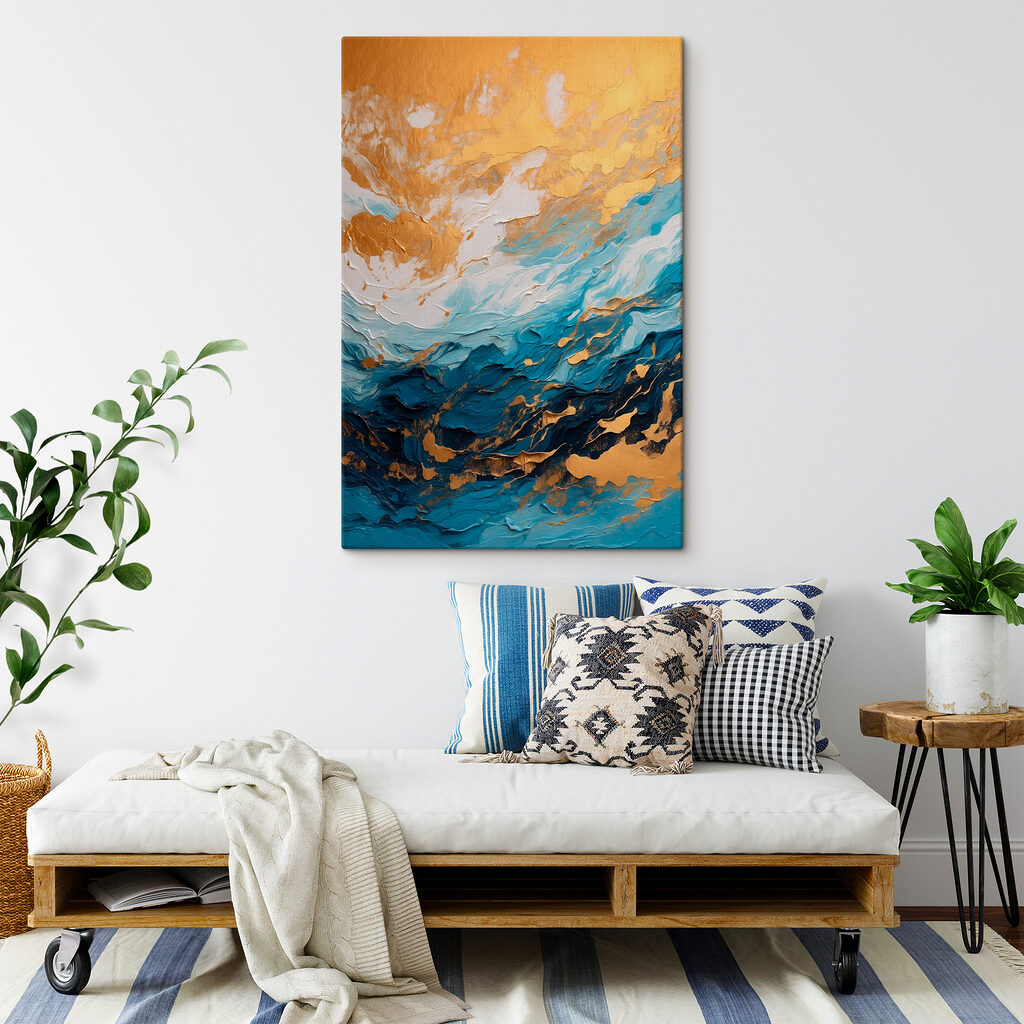 Azure currents meet amber shores Azure currents meet amber shores