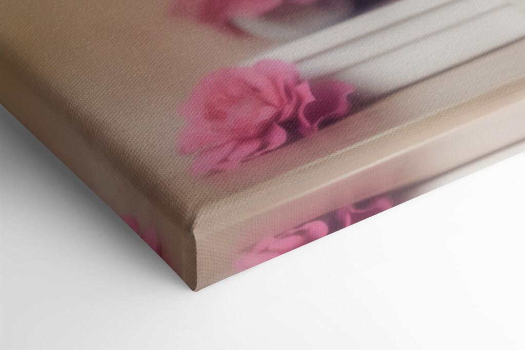Vase with flowers on a shelf