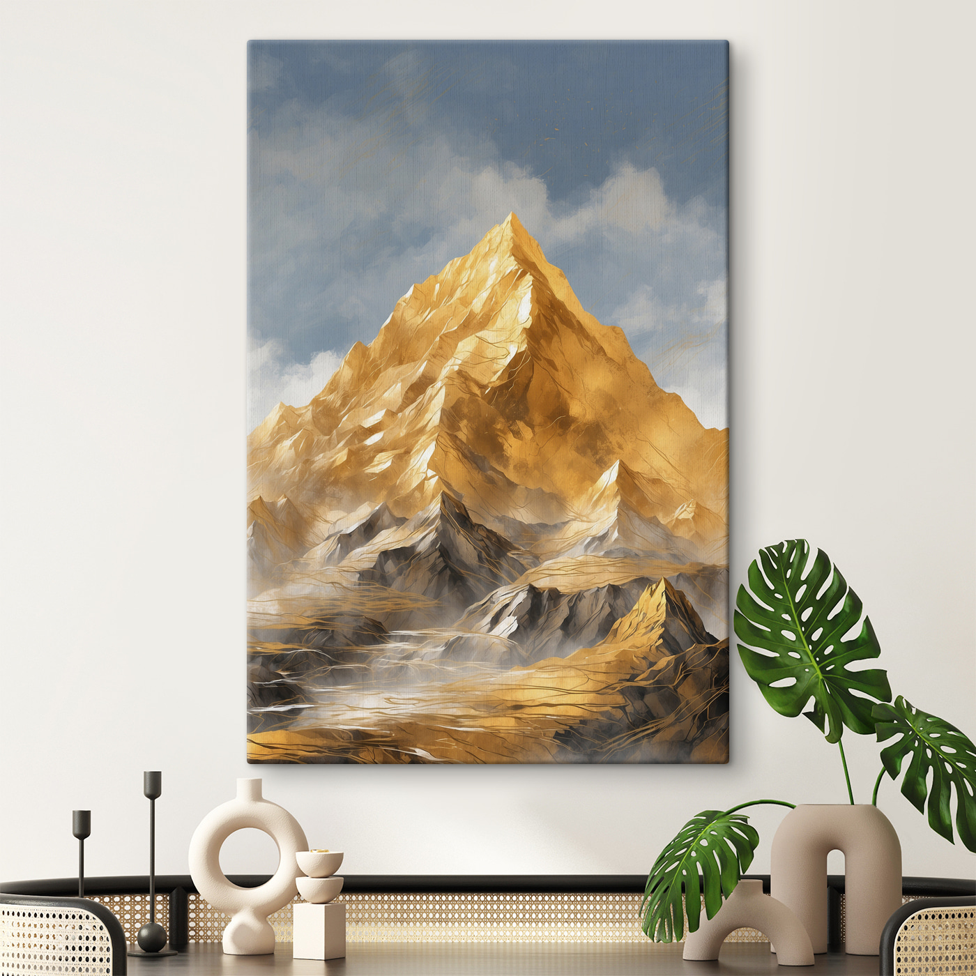 Mountain with clouds in the sky Mountain with clouds in the sky