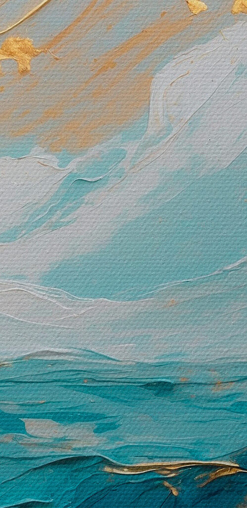 Oceanic canvas of azure and amber