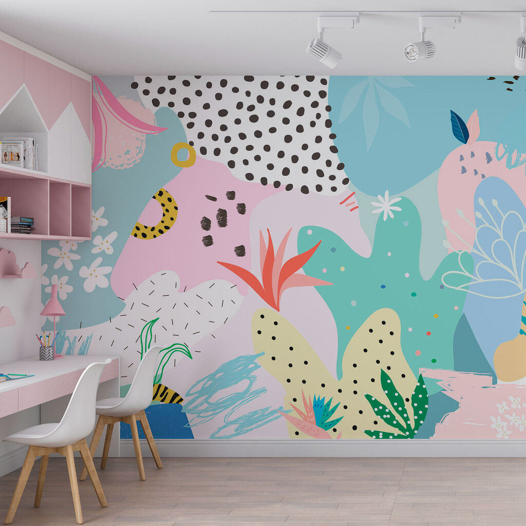 Colorful pattern with different shapes and colors