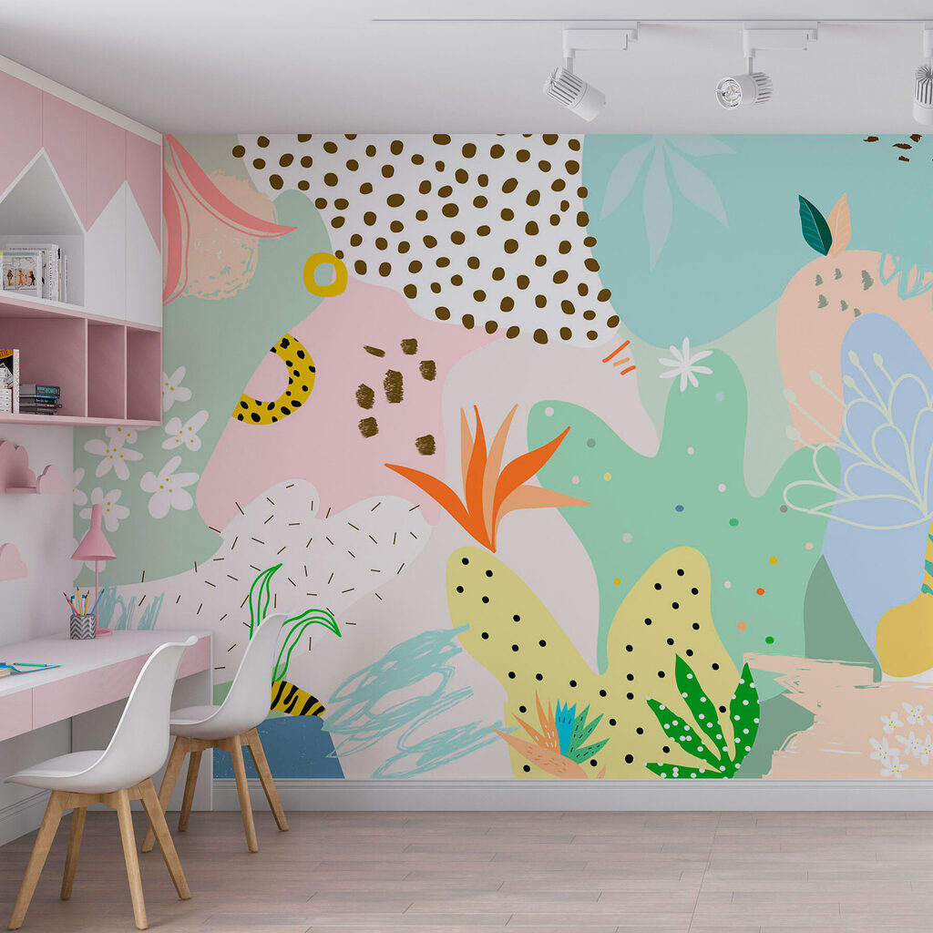 Colorful pattern with different shapes and colors