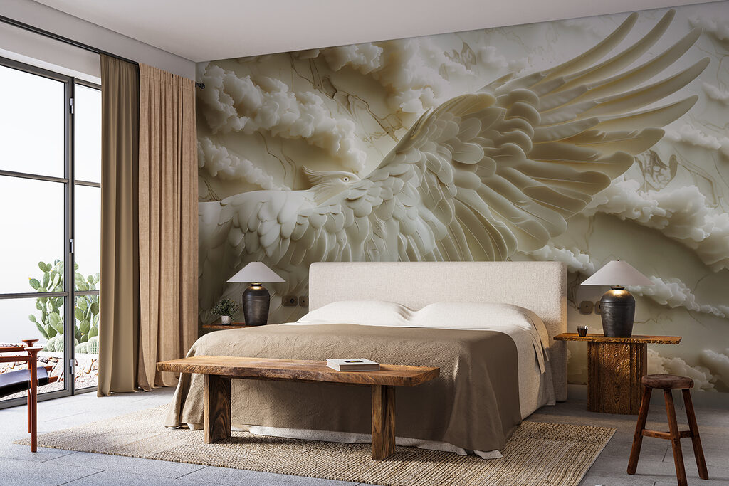 White bird with wings spread out White bird with wings spread out