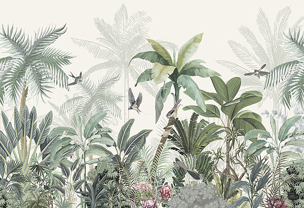 Wallpaper cu o pădure tropicală Wallpaper cu o pădure tropicală