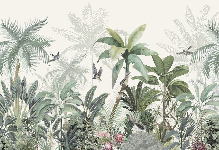 Wallpaper cu o pădure tropicală