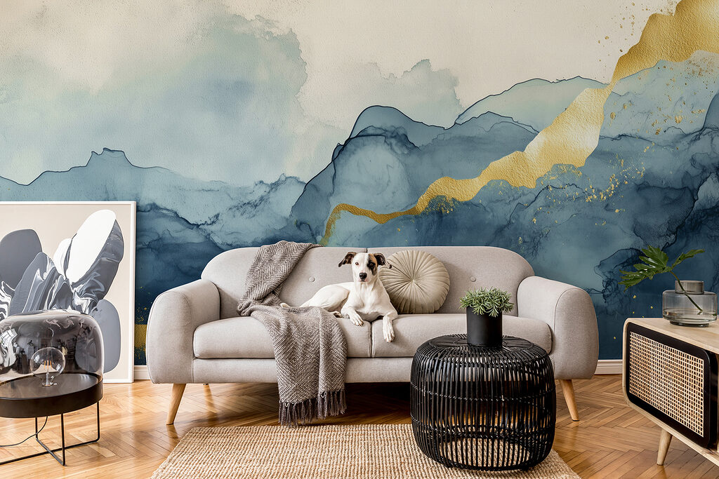 Misty mountains touched by sunlight