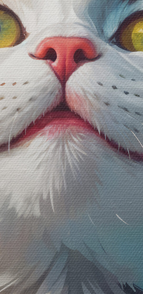 Cat with colorful paint splashes