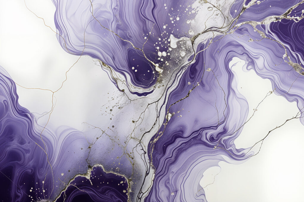 Lavender swirls with metallic veins