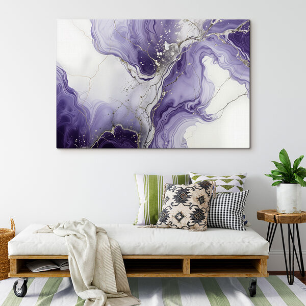 Lavender swirls with metallic veins