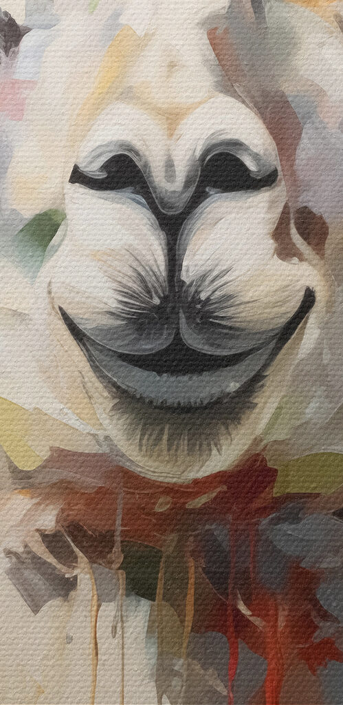 Painting of a llama
