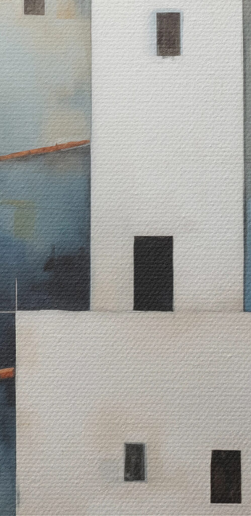 Painting of a group of buildings