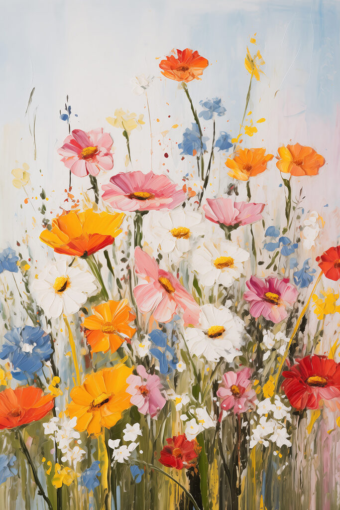 Colorful blooms brighten up the scene