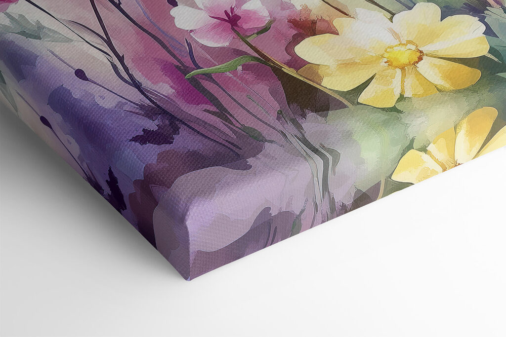 Painting of flowers in a field