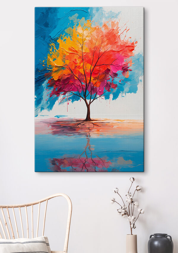 Pictura unui copac colorat Pictura unui copac colorat