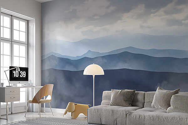 Mountain range with clouds