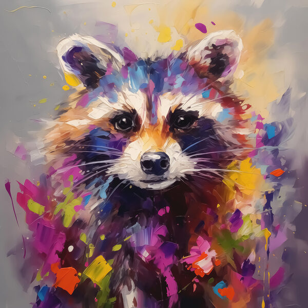 Painting of a raccoon Painting of a raccoon