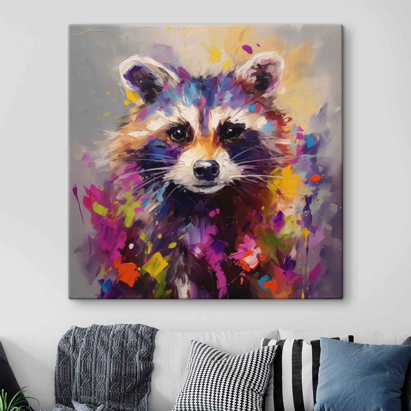 Painting of a raccoon Painting of a raccoon